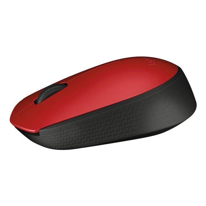 Logitech M171 Ratón Inalámbrico, RF Wireless, Pila Alcalina, Rojo