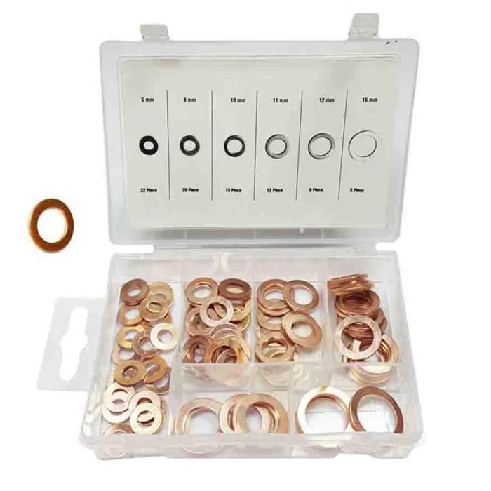 Benson Set de 80 arandelas de cobre, medidas 6,8,10,11,12,16mm 0 Benson Set de 80 arandelas de cobre, medidas 6,8,10,11,12,16mm 0