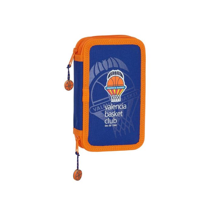 Plumier Escolar Safta Valencia Basket Club Doble Cremallera 28 Piezas 125x40x195 mm