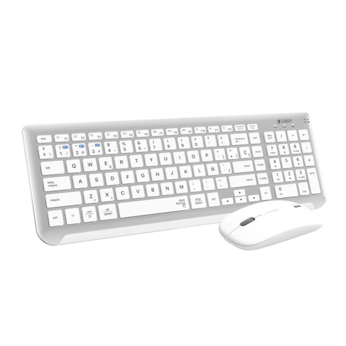 Teclado y Ratón Inalámbrico Subblim Combo Dual Prestige Extendido/ Blanco y Plata Teclado y Ratón Inalámbrico Subblim Combo Dual Prestige Extendido/ Blanco y Plata
