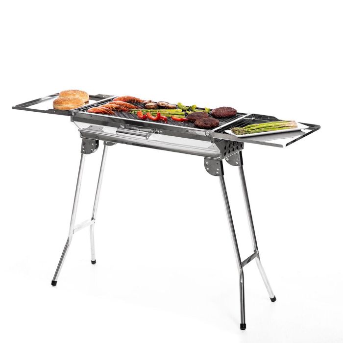 Barbacoa Plegable de Acero Inoxidable para Carbón ExelQ InnovaGoods 3 Barbacoa Plegable de Acero Inoxidable para Carbón ExelQ InnovaGoods 3