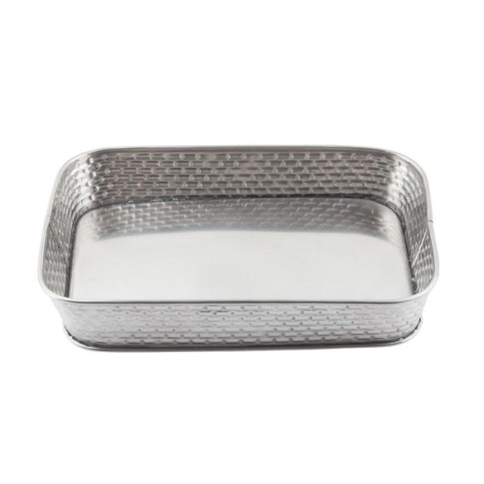 TABLECRAFT - GPSS90/6 - Pack de 6 unidades - Bandeja rectangular. Textura de ladrillos 1,5 L - 25 x 17 x 4,5 cm - Acero inoxidable