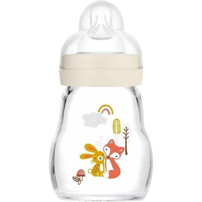 Biberón de vidrio MAM - 170 ml - 0 a 6 meses - Flow Teat 1 - Blanco Biberón de vidrio MAM - 170 ml - 0 a 6 meses - Flow Teat 1 - Blanco