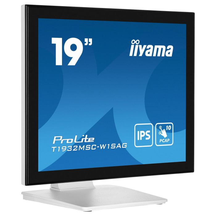 IIYAMA ProLite T1932MSC-W1SAG Monitor táctil 19" / 48.3 cm, Resolución 1280x1024 (5:4), Panel IPS, Multi-Touch, HDMI, DisplayPort, USB, Blanco