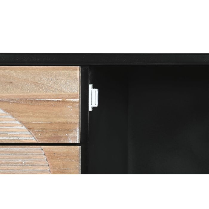 DKD Home Decor Mueble TV Moderno Madera Negro Natural 3 Cajones 2 Puertas Ancho 120cm Fondo 50cm Alto 58cm 6 DKD Home Decor Mueble TV Moderno Madera Negro Natural 3 Cajones 2 Puertas Ancho 120cm Fondo 50cm Alto 58cm 6