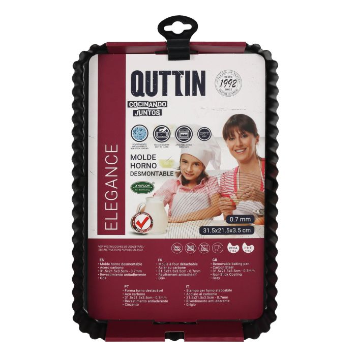 Molde para horno desmontable Quttin 31.5 x 21.5 x 3.5 cm (6 Unidades) 1 Molde para horno desmontable Quttin 31.5 x 21.5 x 3.5 cm (6 Unidades) 1