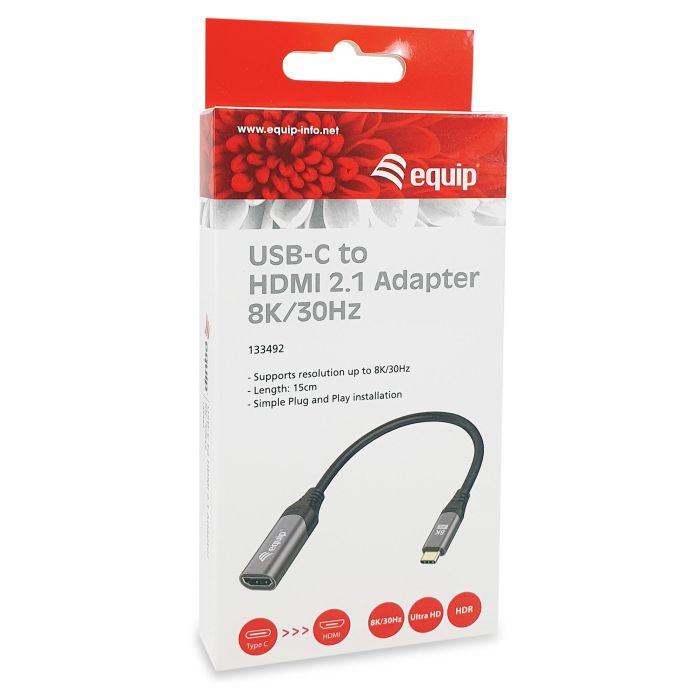 Equip Adaptador USB-C Macho a HDMI 2.1 Hembra 8K/30Hz 4