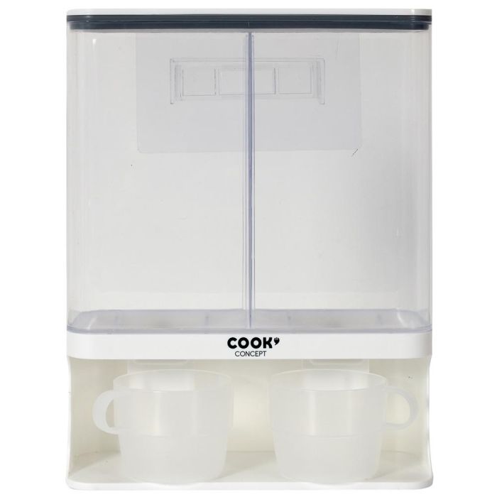 Cook Concept Dispensador 2 Compartimentos 3L para Cereales Café Frutos Secos con Vasos Graduados 2 Cook Concept Dispensador 2 Compartimentos 3L para Cereales Café Frutos Secos con Vasos Graduados 2
