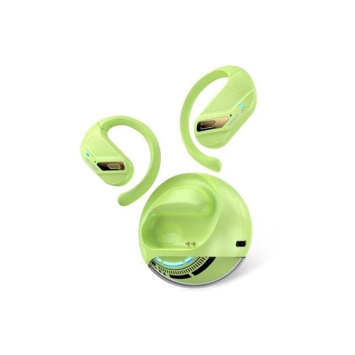 Vention NBUG0 Auriculares Deportivos Bluetooth 5.4 Open Ear OpenBeat O12 con Gancho y Estuche de Carga IPX4 Verdes