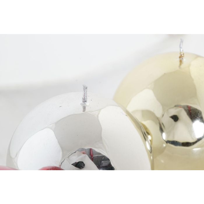 DKD Home Decor Vela de Navidad Tradicional, forma de Bola, Cera, 9x9x9 cm, Pack 3 Unidades, Surtido Aleatorio 2 DKD Home Decor Vela de Navidad Tradicional, forma de Bola, Cera, 9x9x9 cm, Pack 3 Unidades, Surtido Aleatorio 2