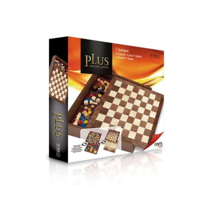 Juegos de madera plus en caja con accesorios set 5 juegos 29x29 cms. Juegos de madera plus en caja con accesorios set 5 juegos 29x29 cms.