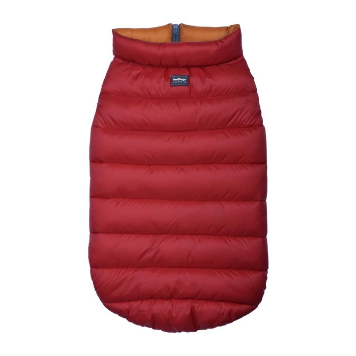 Red Dingo Abrigo Puffer Jacket Reversible para Perro Rojo Naranja 35 cm Acolchado, Ligero y Resistente al Viento, con Neopreno Reflectante