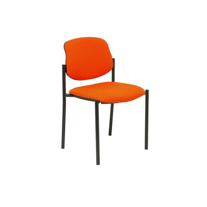 Silla Piqueras Y Crespo Villalgordo Confidente Chasis Negro Asiento Y Respaldo Tapizados Bali Naranja Oscuro