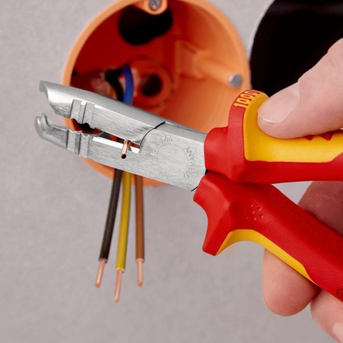 Knipex 13 46 165 Alicate Pelacables Aislamiento Protector 165mm para Cables de 8-13mm Rojo/Amarillo 6