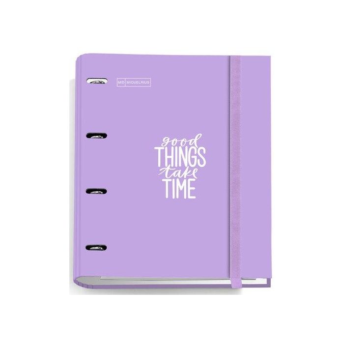 Carpebloc Miquelrius Messages Carton Forrado A4 4 An.Mixtas 35Mm Con Rec.100 Hj. 90 Gr. Morado