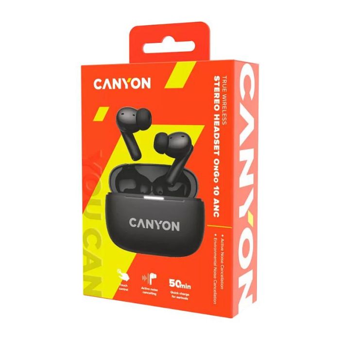 Canyon CNS-TWS10B Auriculares Inalámbricos True Wireless Negro Música Deporte Llamadas Uso Diario Canyon CNS-TWS10B Auriculares Inalámbricos True Wireless Negro Música Deporte Llamadas Uso Diario