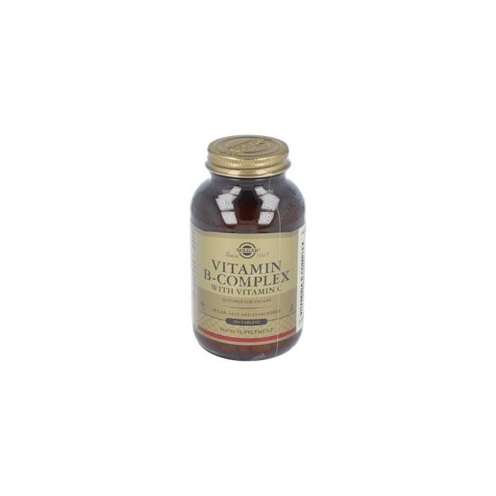 SOLGAR Complexo B + Vitamina C de Alta Potencia, Vitaminas B1, B2, B3, B6, B12, Ácido Fólico y Biotina, 250 Comprimidos Veganos