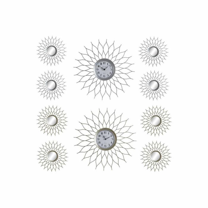 Reloj Glam DKD Home Decor Champan Plateado 4 x 50 x 50 cm Set de 5 (2 Unidades) Reloj Glam DKD Home Decor Champan Plateado 4 x 50 x 50 cm Set de 5 (2 Unidades)