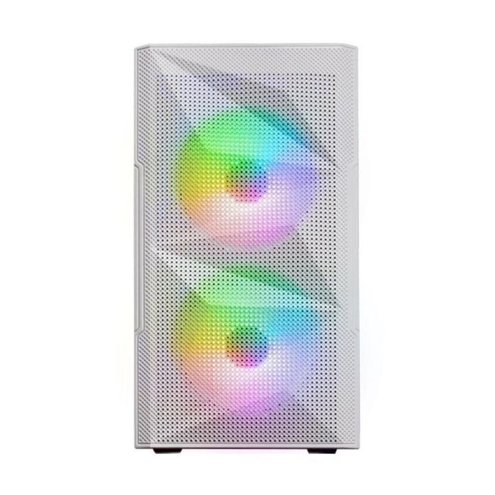 Mars Gaming MC-MEW Caja Gaming Mini Torre MicroATX FRGB Blanco Cristal Templado para PC con 2 Ventiladores 120mm