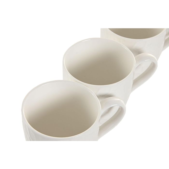 Taza Mug Home ESPRIT Blanco Natural Con relieve 350 ml 4 Taza Mug Home ESPRIT Blanco Natural Con relieve 350 ml 4