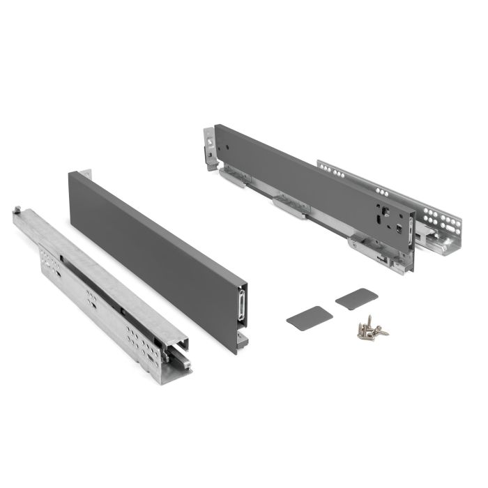HERRAJES ALK 1383.204 Cajón Qube Extracción Total Antracita H90 350mm Cierre Amortiguado para Cocina y Baño