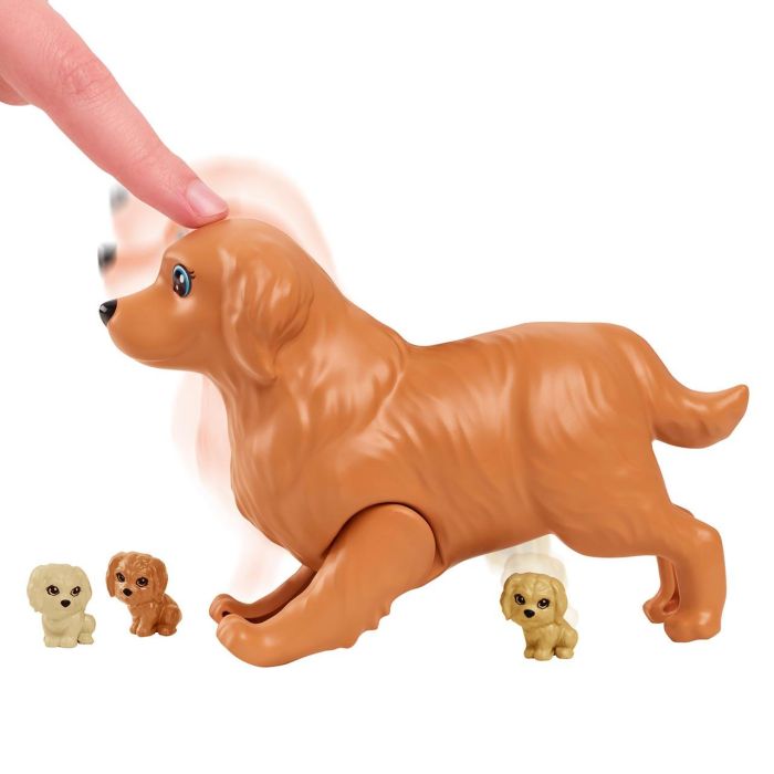 Barbie Hck75 Muñeca Rubia Perritos Recién Nacidos: Set Cuidado Mágico con Parto y 3 Cachorros Sorpresa que Revelan Marca de Nacimiento 3