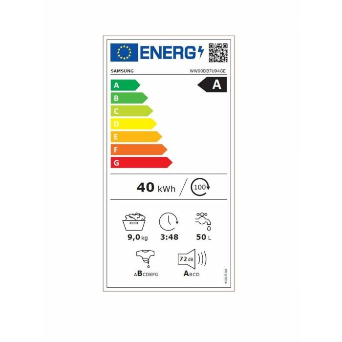 Lavadora Samsung WW90DB7U94GEU3 60 cm 1400 rpm 9 kg 1