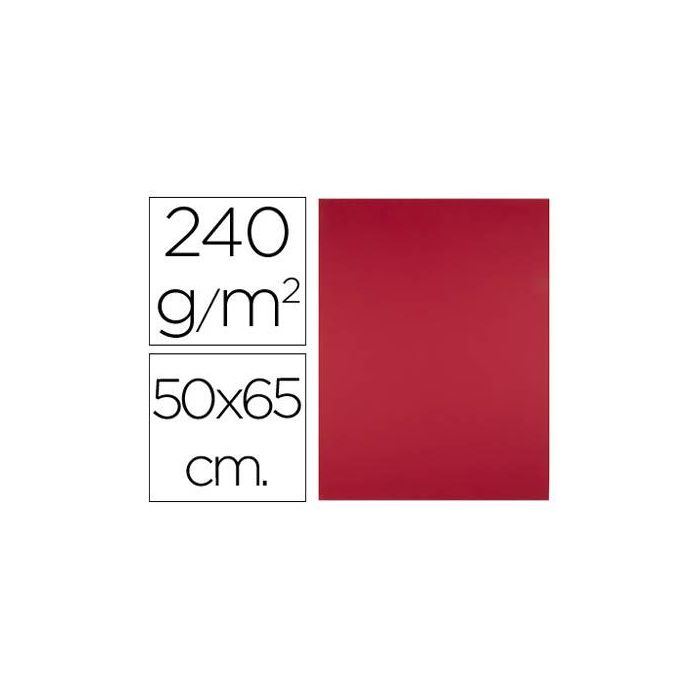 Cartulina Liderpapel 50x65 cm 240 gr-M2 Rojo Navidad Paquete De 25 Hojas