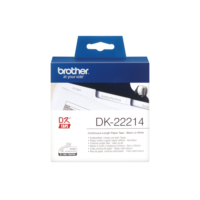 BROTHER Rollo de Papel Continuo Blanco de 12mm x 30,48m 1 BROTHER Rollo de Papel Continuo Blanco de 12mm x 30,48m 1