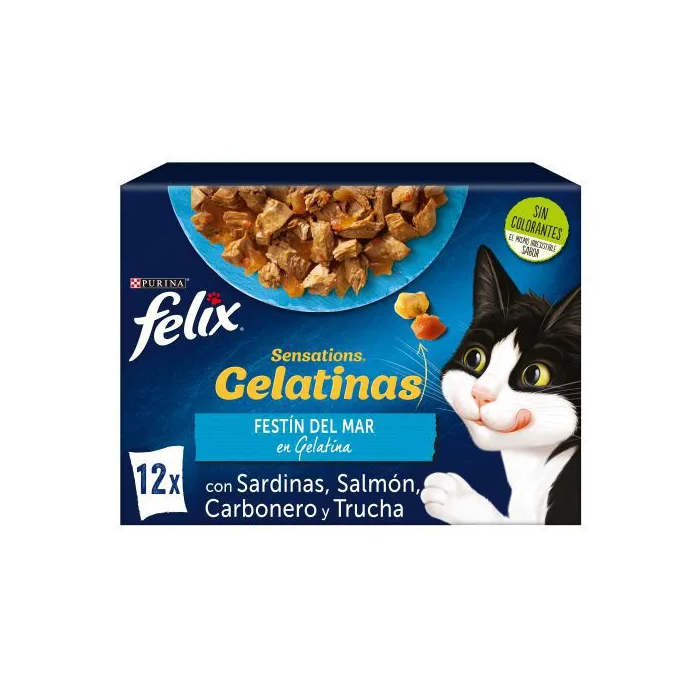 Purina Felix Sensations Comida Húmeda para Gato con Pescado 12x85g