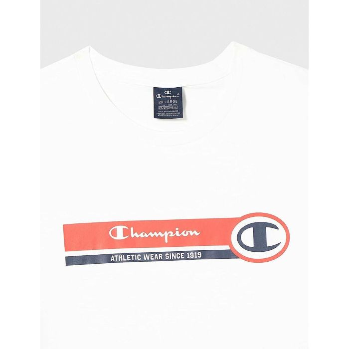 Camiseta de Manga Corta Hombre Champion Crewneck Blanco 3 Camiseta de Manga Corta Hombre Champion Crewneck Blanco 3