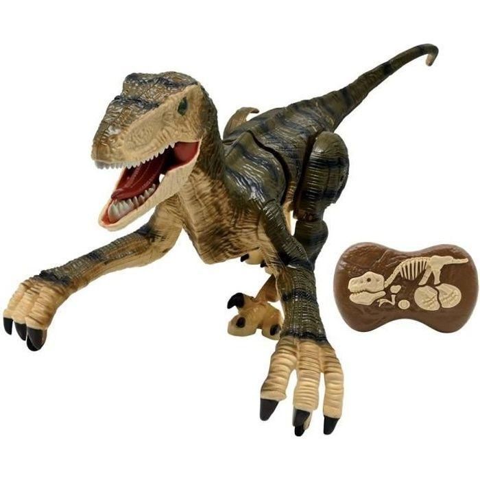 LEXIBOOK - RC Velociraptor - Dinosaurio de simulación de control remoto - Inglés