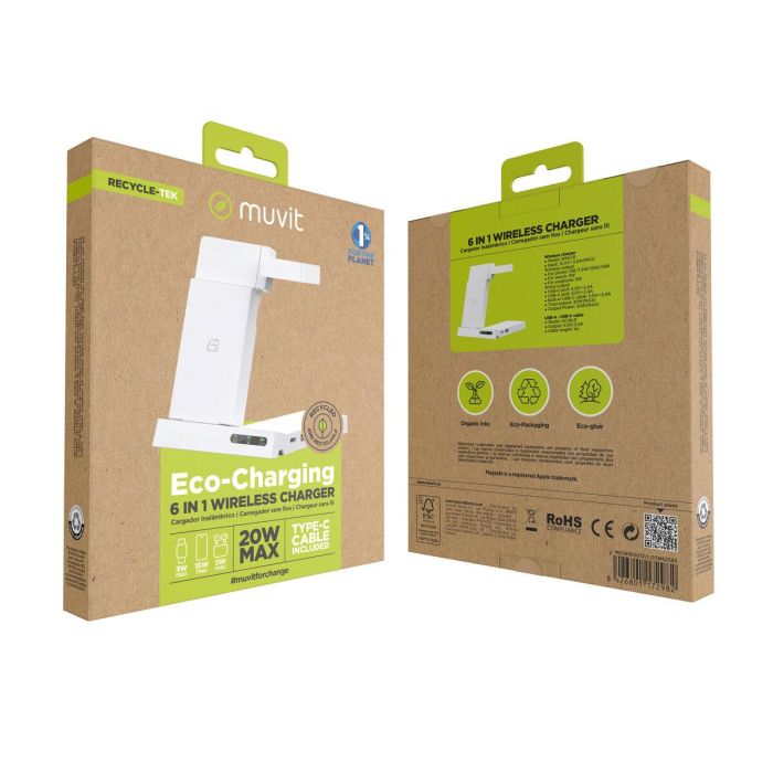 Cargador Inalámbrico Muvit MCWIR0012 Blanco 10