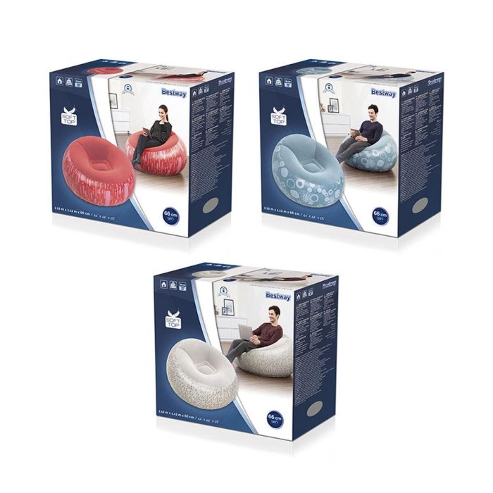 Bestway Sillon Hinchable Gigante Fashion Color Surtido 112x112x66 cm Interior 75052 24 Bestway Sillon Hinchable Gigante Fashion Color Surtido 112x112x66 cm Interior 75052 24