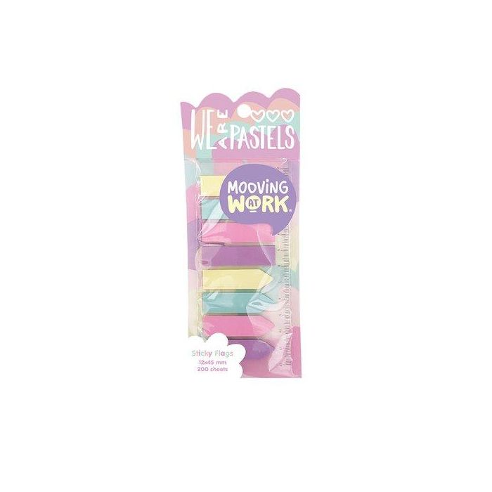 Banderitas Adhesivas Mooving Pastel 12X45Mm Colores Blister De 8