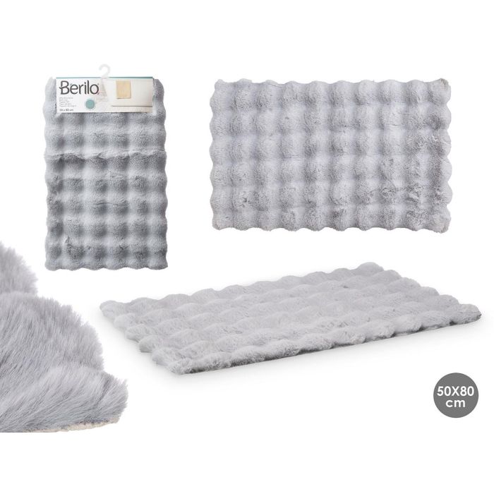 Alfombra de Baño Gris Berilo 80x50 cm - Antideslizante (12 Unidades) Alfombra de Baño Gris Berilo 80x50 cm - Antideslizante (12 Unidades)
