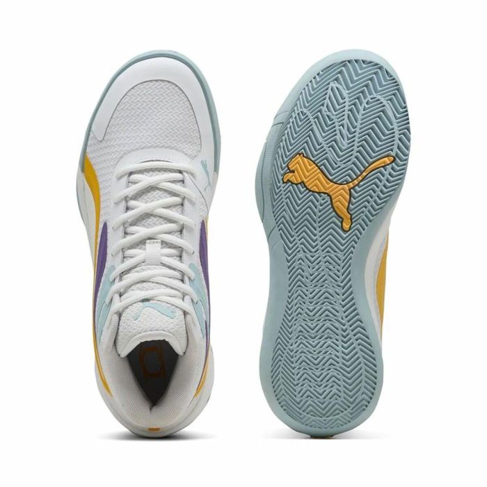 Zapatillas de Baloncesto para Adultos Puma Court Pro Blanco Amarillo 4