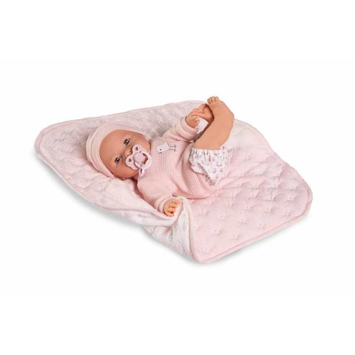 Antonio Juan Muñeca Bimba Llorona con Sonidos, Mantita Acolchada, 37 cm, Cuerpo de Tela, para +3 años, requiere 3 pilas LR44 2 Antonio Juan Muñeca Bimba Llorona con Sonidos, Mantita Acolchada, 37 cm, Cuerpo de Tela, para +3 años, requiere 3 pilas LR44 2