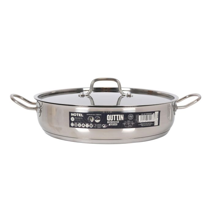 Cacerola baja con tapa acero inoxidable 30 cm 5.3L Quttin (2 Unidades) 1 Cacerola baja con tapa acero inoxidable 30 cm 5.3L Quttin (2 Unidades) 1