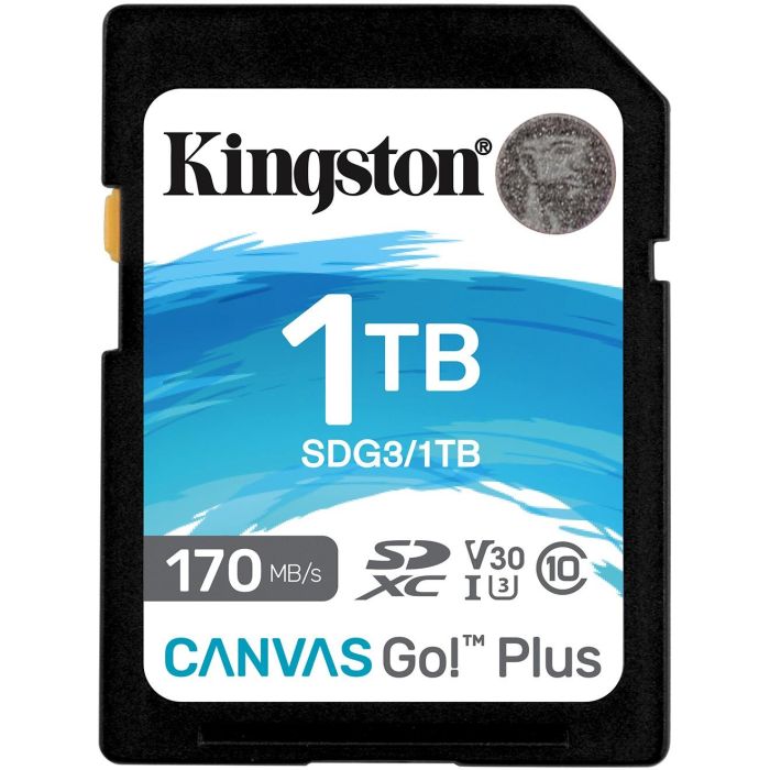 Kingston Canvas Go! Plus Tarjeta SDXC 1TB 170R C10 UHS-I U3 V30, 170MB/s Lectura, Resistente a golpes y agua