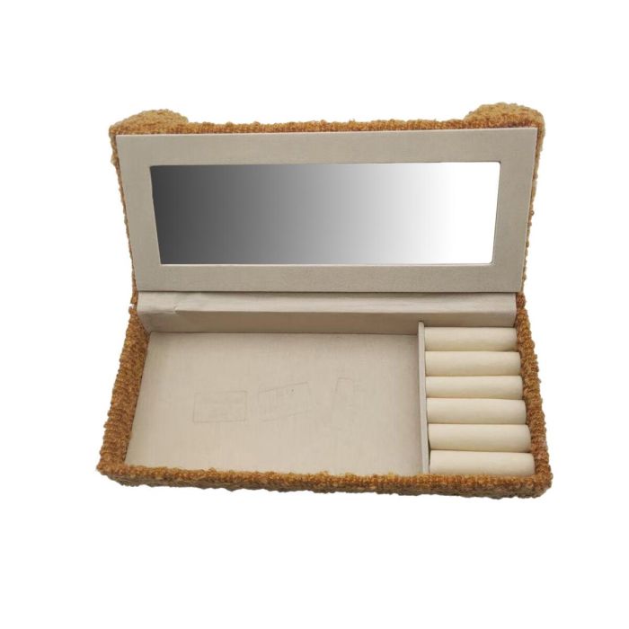 Caja-Joyero Versa Mostaza Poliéster Metal Espejo Madera MDF 9,5 X 12,5 X 23,5 CM Sofá 3 Caja-Joyero Versa Mostaza Poliéster Metal Espejo Madera MDF 9,5 X 12,5 X 23,5 CM Sofá 3