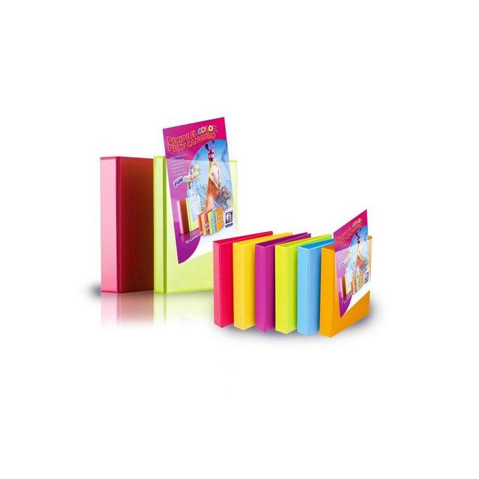 Carpeta Canguro Iberplas Pvc Fun Color A4 4 An.Mixtas 40Mm Col.Surt. (Set de 6)