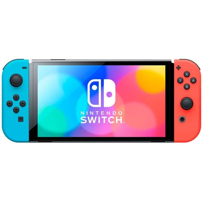 Nintendo SWITCH OLED BLRD Switch OLED 7" Azul Neón/Rojo Neón, 64GB con Base, 2 Joy-Con y Puerto LAN