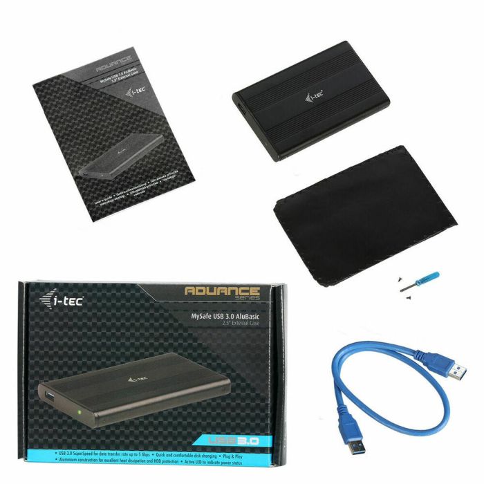Caja Externa i-Tec MYSAFEU312 Negro USB SATA USB 3.2 1 Caja Externa i-Tec MYSAFEU312 Negro USB SATA USB 3.2 1
