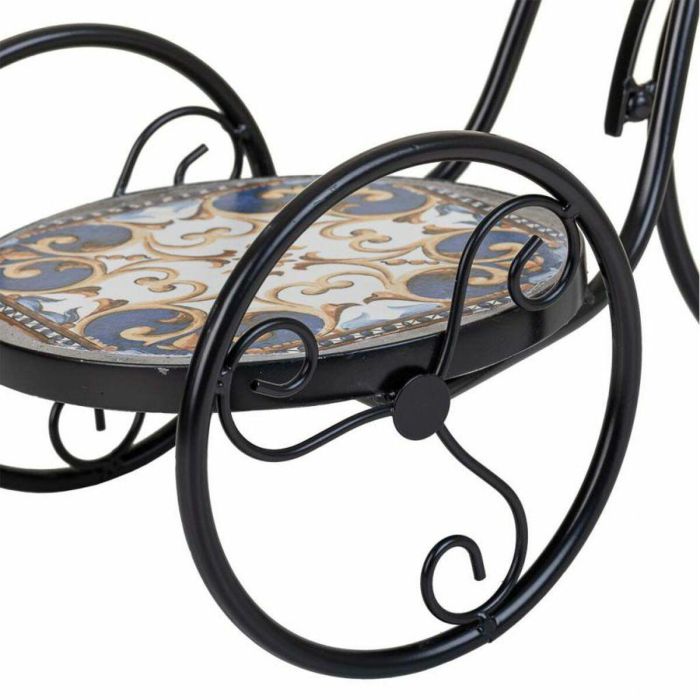 Soporte para Maceta Alexandra House Living Negro Hierro Azulejo Bicicleta 23 x 36 x 53 cm 2