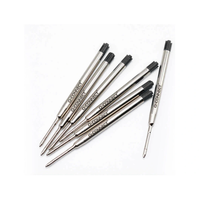 Q-connect Recambio Bolígrafo Negro Tipo Parker 0.7mm Cuerpo Metálico Recargable 6