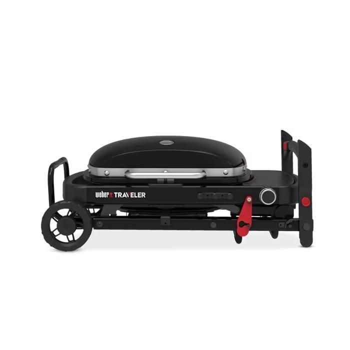 Barbacoa de gas - WEBER - Traveler Compact - Negra - Carro plegable - 2,2 kW 1