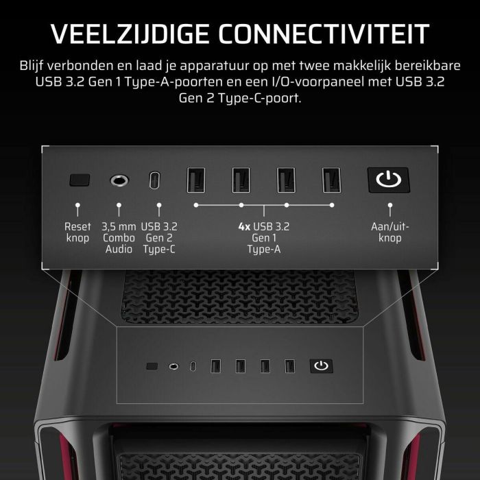 Corsair Caja 5000T LX RGB CC-9011298-WW Cristal Templado Mid-Tower Negro 9