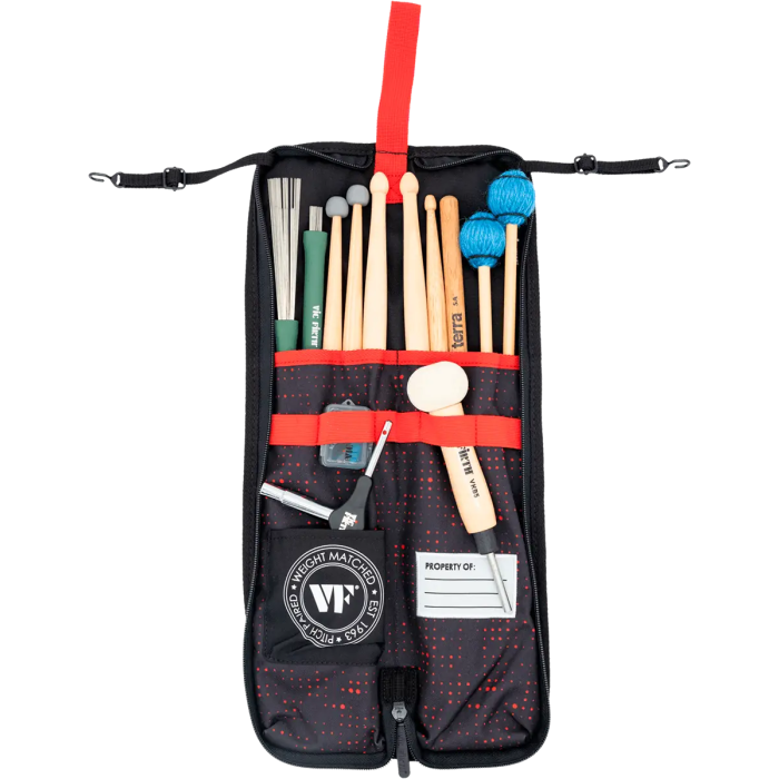 Vicfirth Funda Baquetas Vf Essential - Red Dot con Espacio para 4-5 Pares y Bolsillo Interior 1
