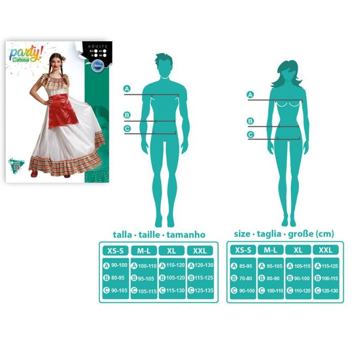 Disfraz Mejicana Mujer Adulto XS-S 3 Disfraz Mejicana Mujer Adulto XS-S 3
